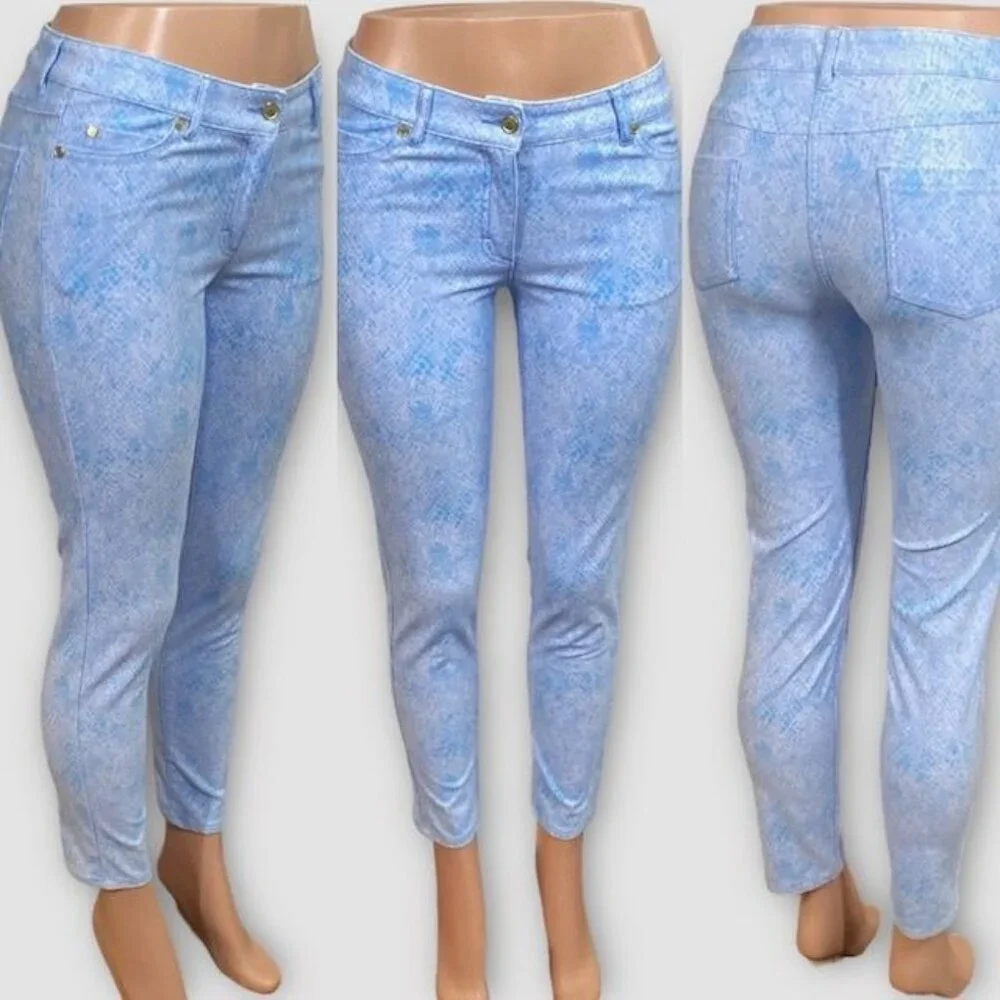 J. McLaughlin Lexi Snake Print Jeans Blue , Size 4 - Picture 11 of 11